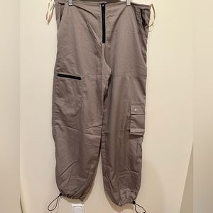 Princess Polly motel pants, zip front, with scrunch ends